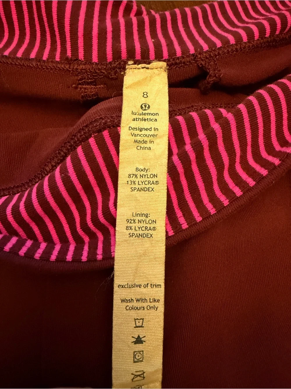lululemon On The Fly 7/8 Pant - Dark Adobe - Size 8